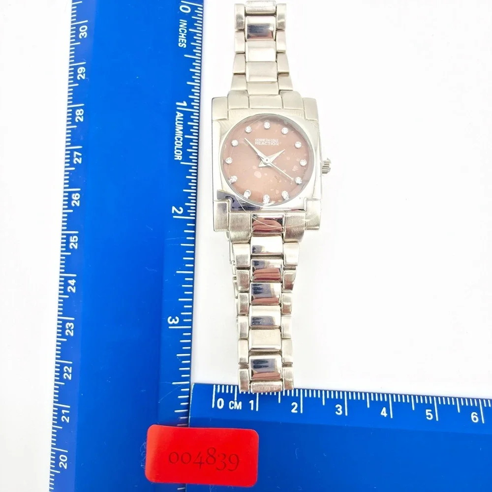 New! KENNETH COLE REACTION Ladies Watch Crystal Indices St. Steel 6.75